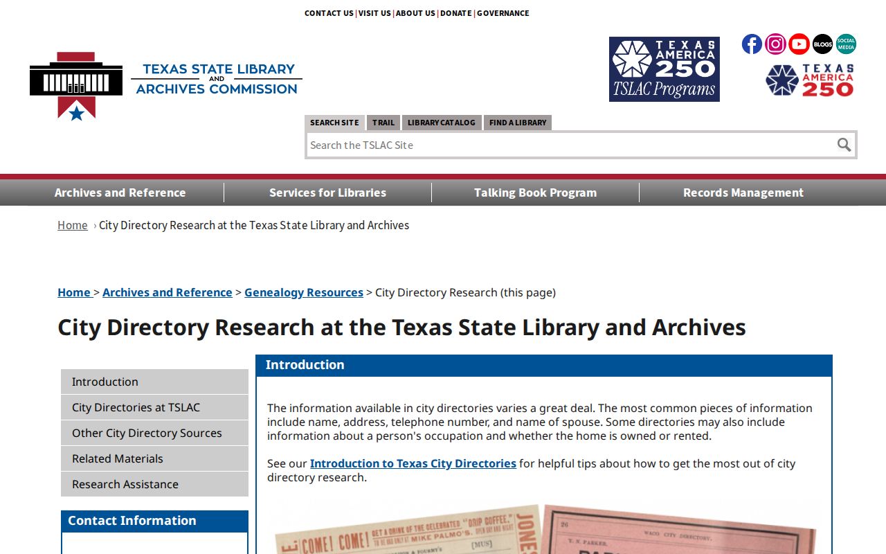 Lubbock County city directory Texas State Library research guide