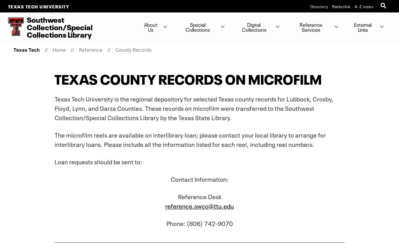 Lubbock County previous residents Texas Tech county records guide